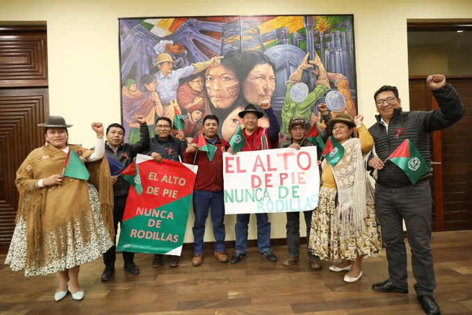 Arce se reunió con representantes de El Alto, a pocos días de su 38 aniversario