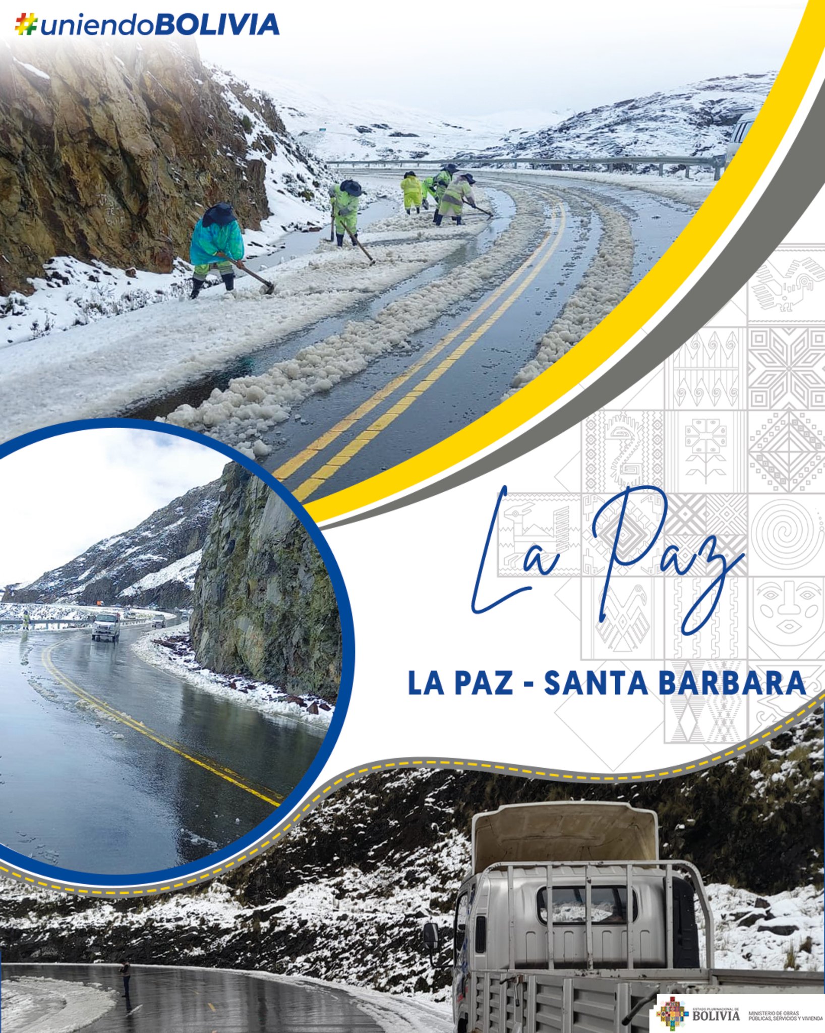 ABC restablece transitabilidad en el tramo La Paz-Santa Bárbara tras intensa nevada