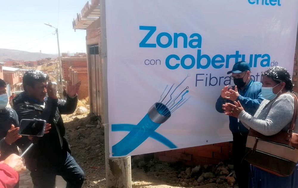 Estatal Entel consolida 27.000 kilómetros de tendido de fibra óptica en Bolivia en 2021