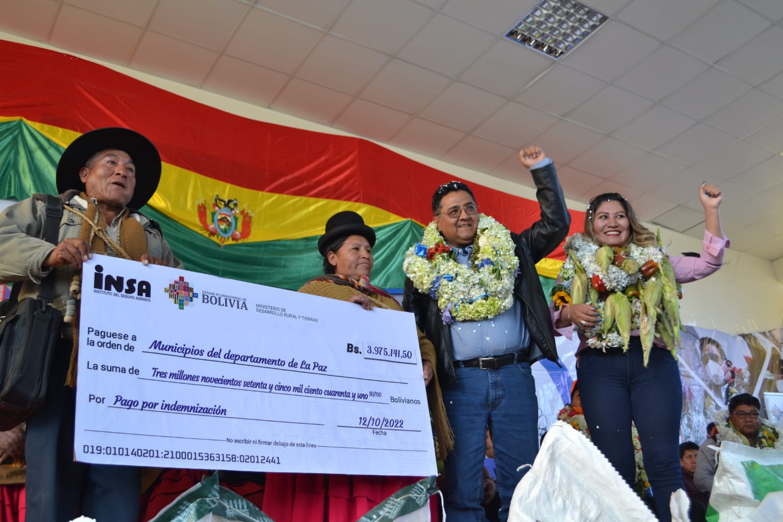 Seguro del agro indemniza con Bs 3,9 millones a 6.786 productores paceños afectados por eventos climáticos