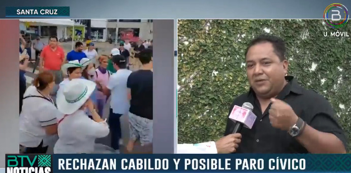 Cruceños rechazan el cabildo de Camacho y le piden al gobernador obras para el departamento