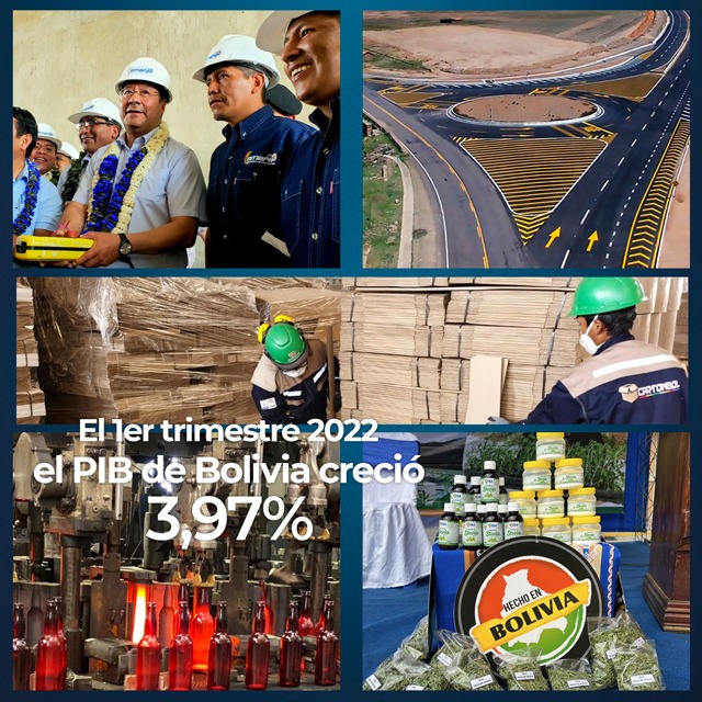 Presidente: El Producto Interno Bruto de Bolivia creció 3,97% al primer trimestre