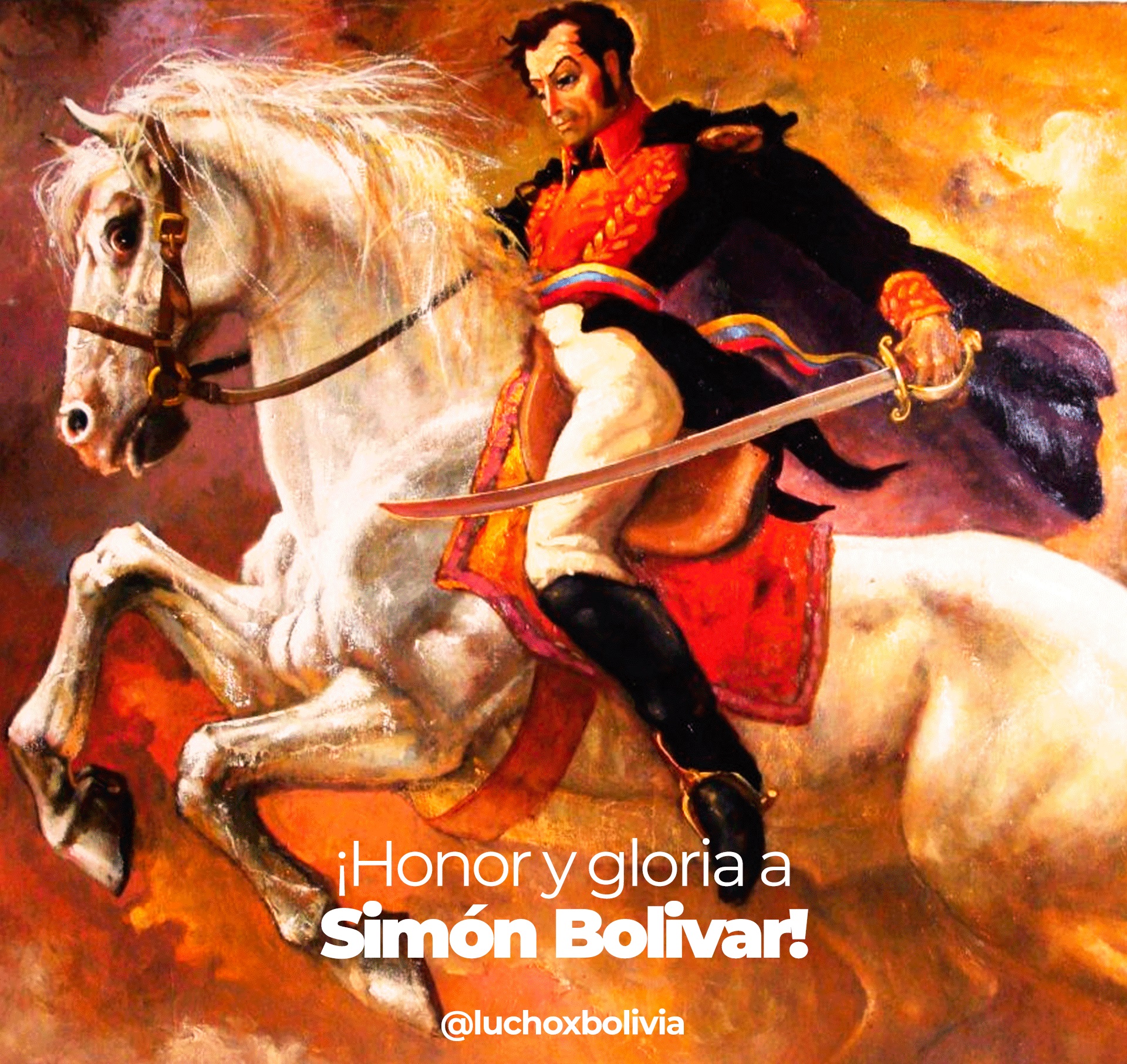 Presidente Arce rinde su homenaje a Simón Bolívar en el día de su natalicio