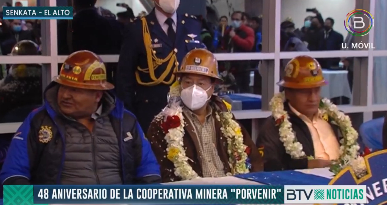 Presidente participa en el 48 aniversario de la Cooperativa Minera “Porvenir” en El Alto (adelanto)