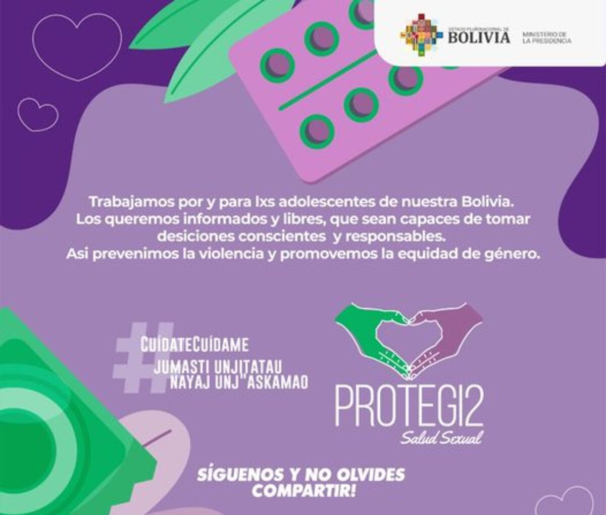Presidencia se suma a la campaña Protegi2 para brindar información integral sobre salud sexual y reproductiva 