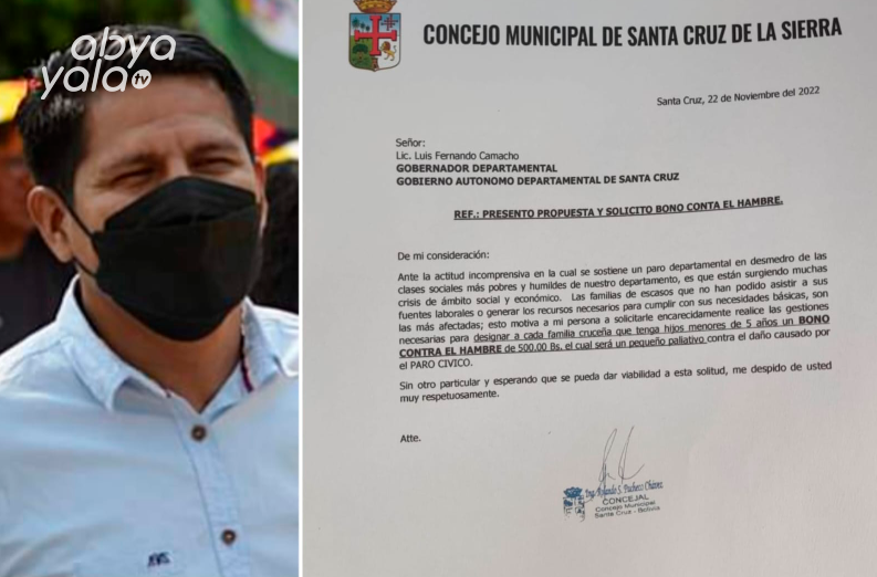 Piden al gobernador Fernando Camacho un bono de Bs 500 para familias afectadas por el paro cívico