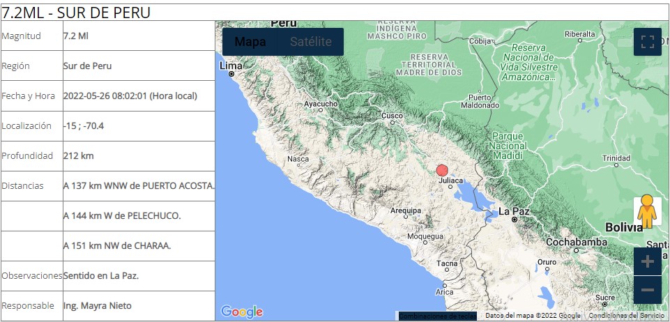 Se siente un sismo en la sede de gobierno (Adelanto)