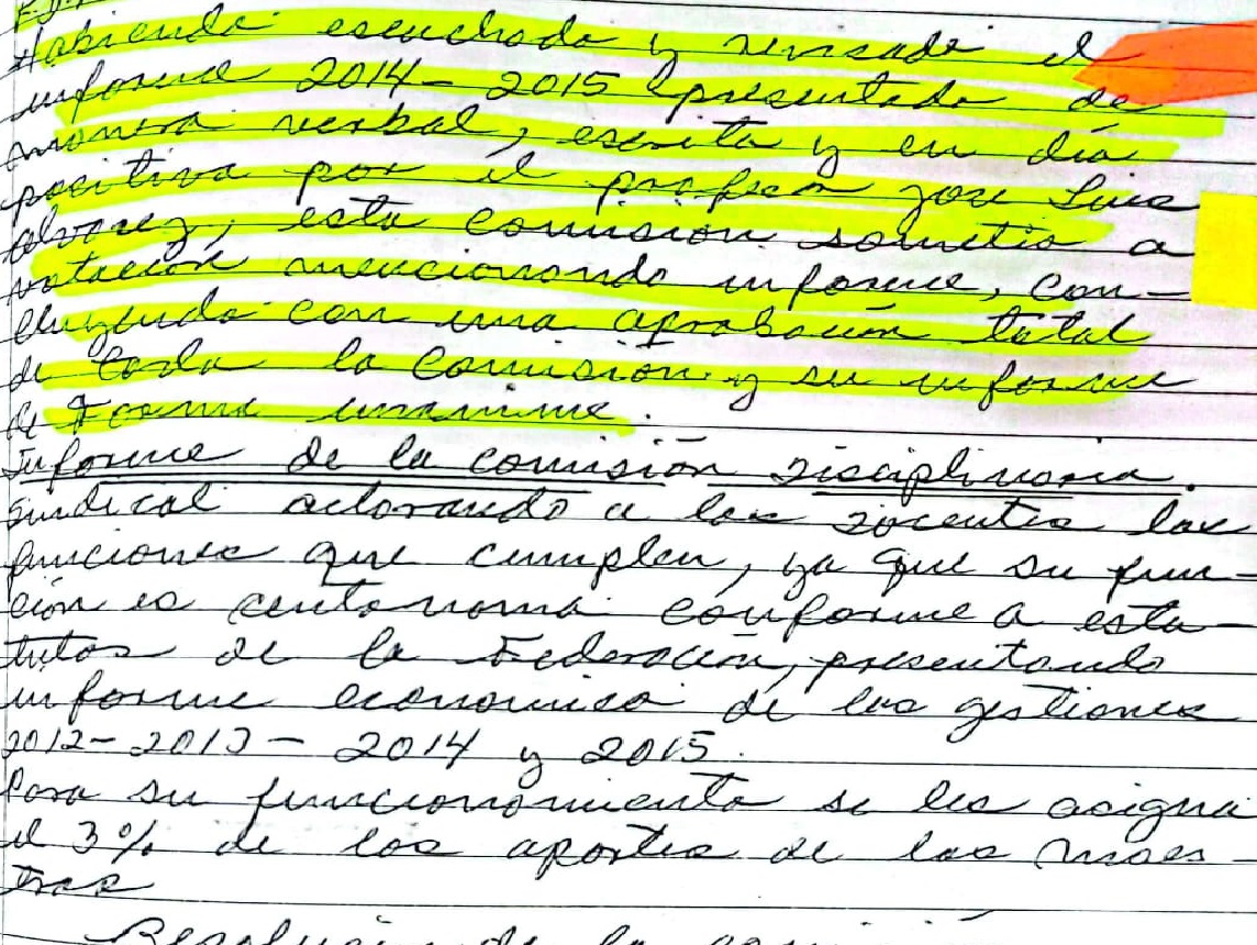 Dirigente Álvarez presenta acta de informe económico a Trabajo y se cierra conflicto de los maestros