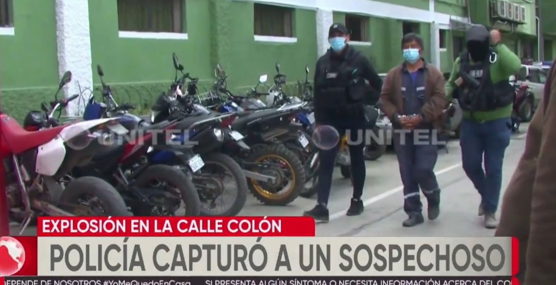 Aprehenden al sospechoso de haber causado la explosión en las calles Mercado y Colón de La Paz
