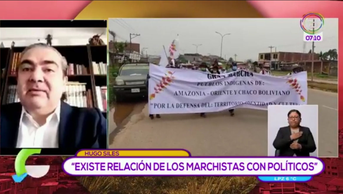 Siles: Apoyo abierto de políticos de derecha a marcha indígena deslegitima su contenido y alcance