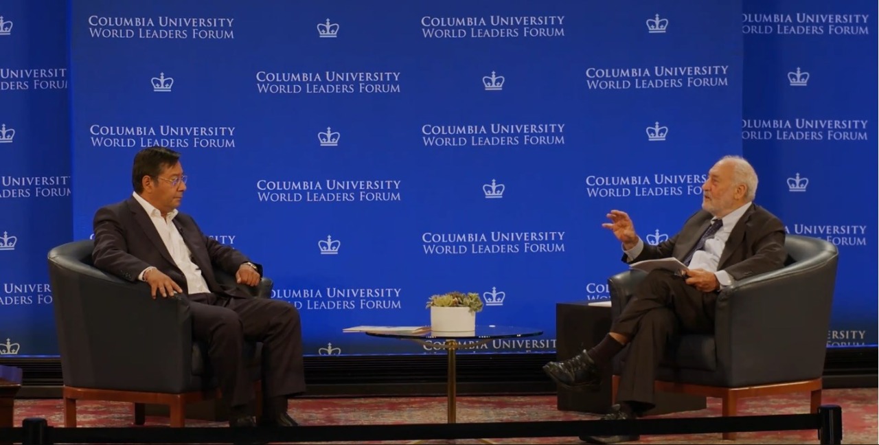 Presidente Arce resalta “Modelo Económico, Social, Comunitario y Productivo” en foro de la Universidad de Columbia