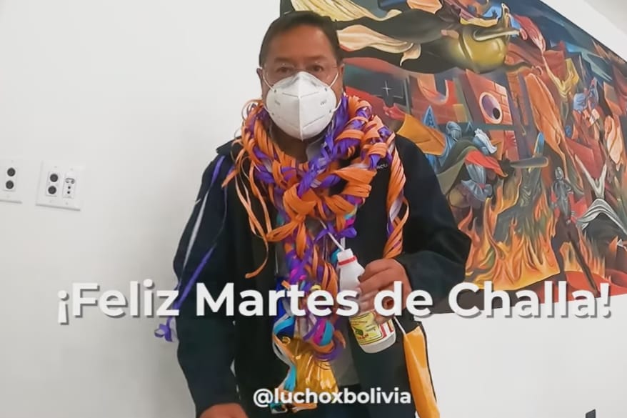 Presidente Arce agradece a la “Pachamama” por sus bondades este Martes de Ch’alla