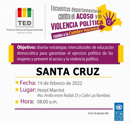 TED Santa Cruz alista encuentro en Contra del Acoso y la Violencia Política hacia las Mujeres