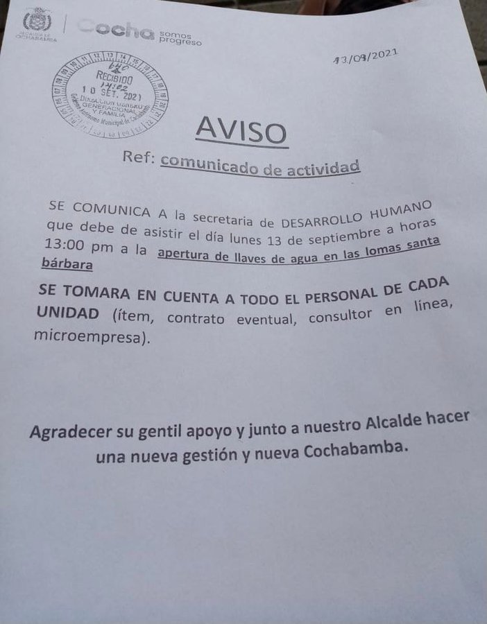 Concejal pedirá informes al Gobierno Municipal de Cochabamba por obligar a funcionarios a acudir en horario laboral a actos de alcalde Reyes Villa