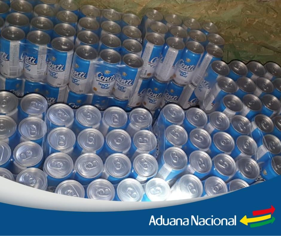Aduana comisa soya y cerveza de contrabando por un valor de Bs 214.000 en Santa Cruz