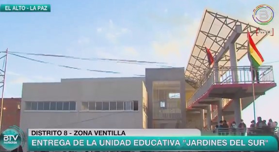 Zona de Ventilla de El Alto recibe la unidad educativa “Jardines del Sur” construida con Bs 4,4 millones