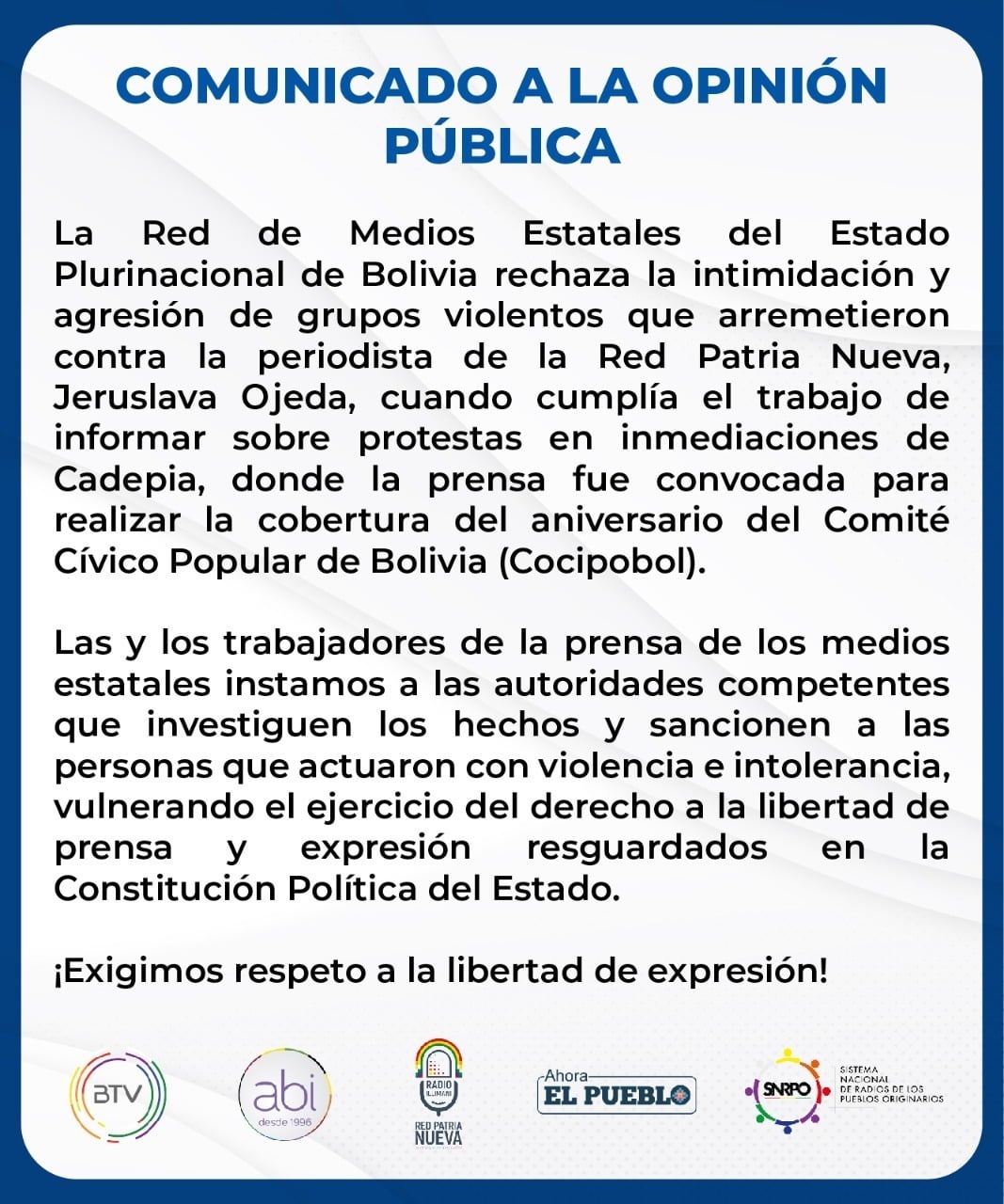 Viceministra: Agresiones a periodista vulneran la Ley 348 y la norma contra el racismo y toda forma de discriminación