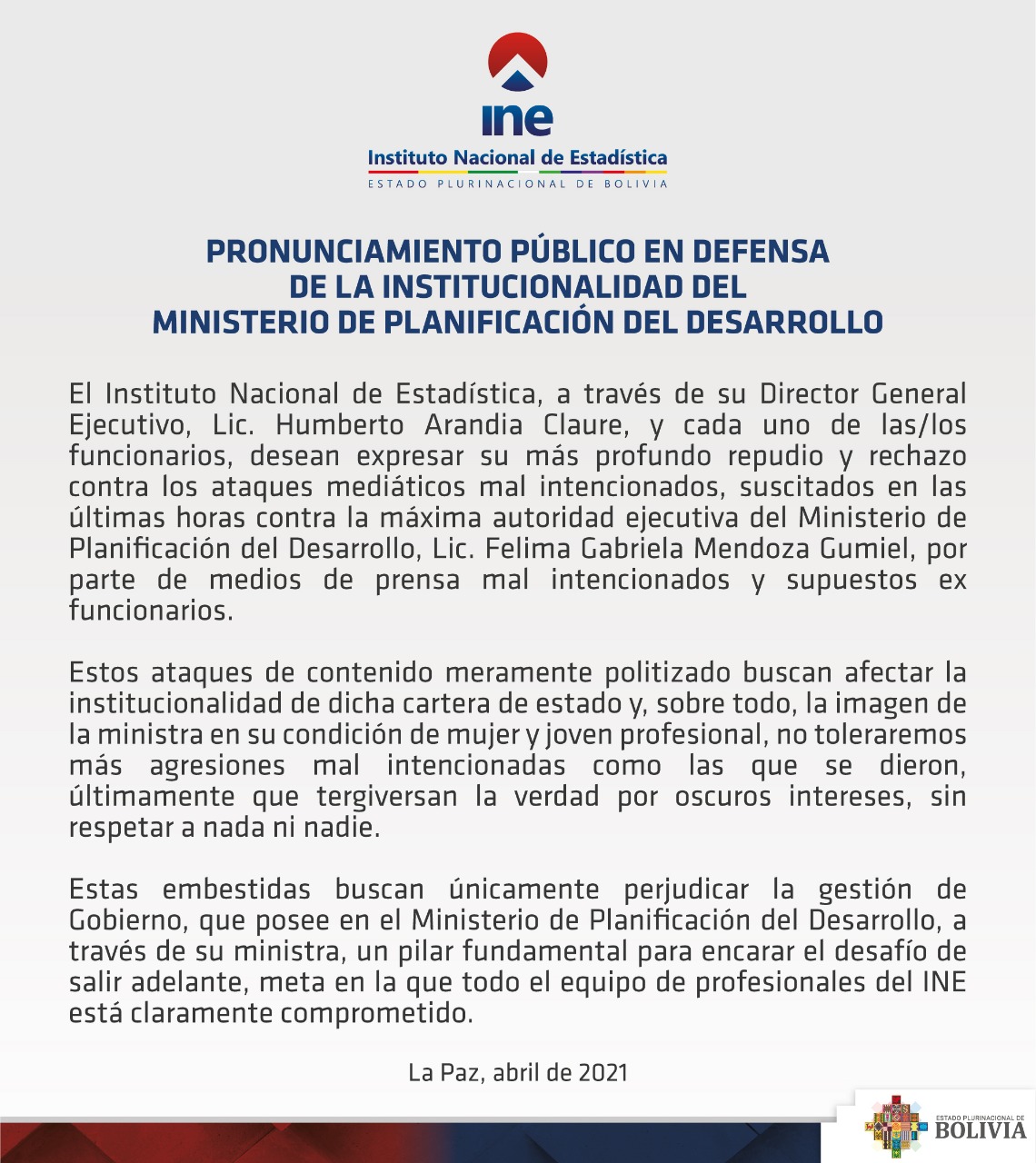 Director del INE denuncia ataques mediáticos mal intencionados contra la ministra de Planificación