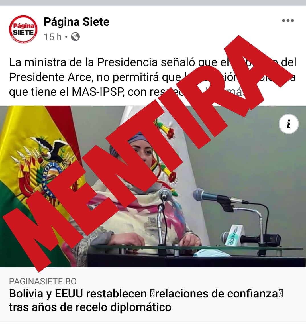 Ministerio de la Presidencia desmiente publicación de Página Siete y Brújula Digital