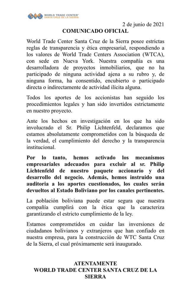 World Trade Center anuncia auditorías para devolver dinero del sobreprecio de gases lacrimógenos al Estado
