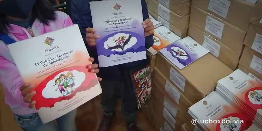Presidente destaca entrega de 262.744 textos escolares para inicial y primaria de Potosí, Tarija, Beni y Pando