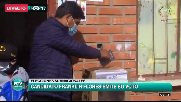 Flores emite su voto y destaca el compromiso de los paceños de acudir a las urnas en la segunda vuelta electoral