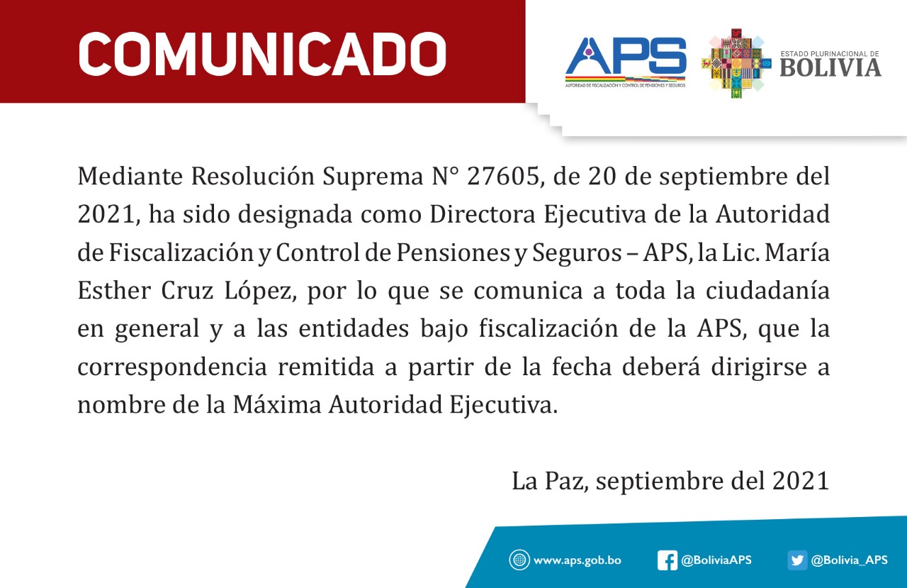 Autoridad de Pensiones y Seguros designa a María Cruz como su Directora Ejecutiva