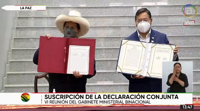 Bolivia y Perú suscriben documento en el marco de la VI Reunión del Gabinete Ministerial Binacional (adelanto)