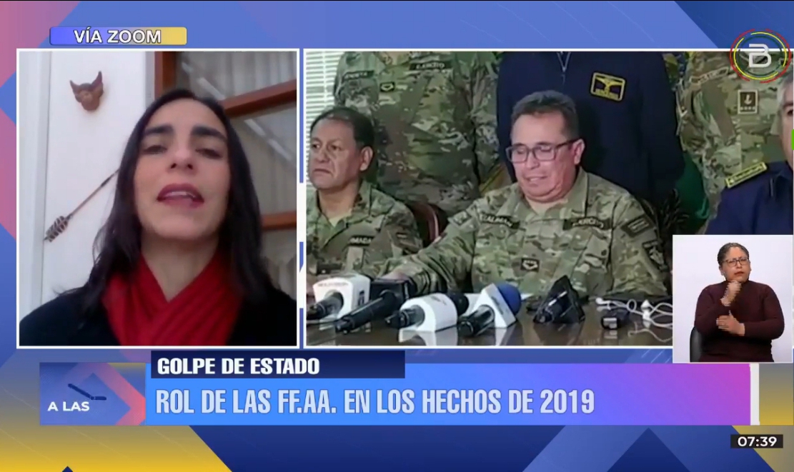 Montaño: El 10 de noviembre de 2019 hubo una ruptura de la cadena de mando en las FFAA