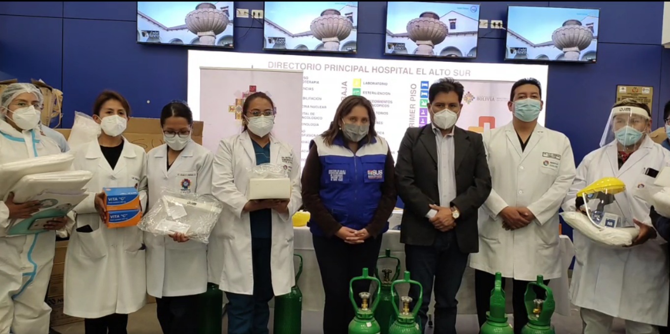 Ministerio de Salud entrega equipos de bioseguridad e insumos médicos por Bs 14,2 millones al Hospital El Alto Sur
