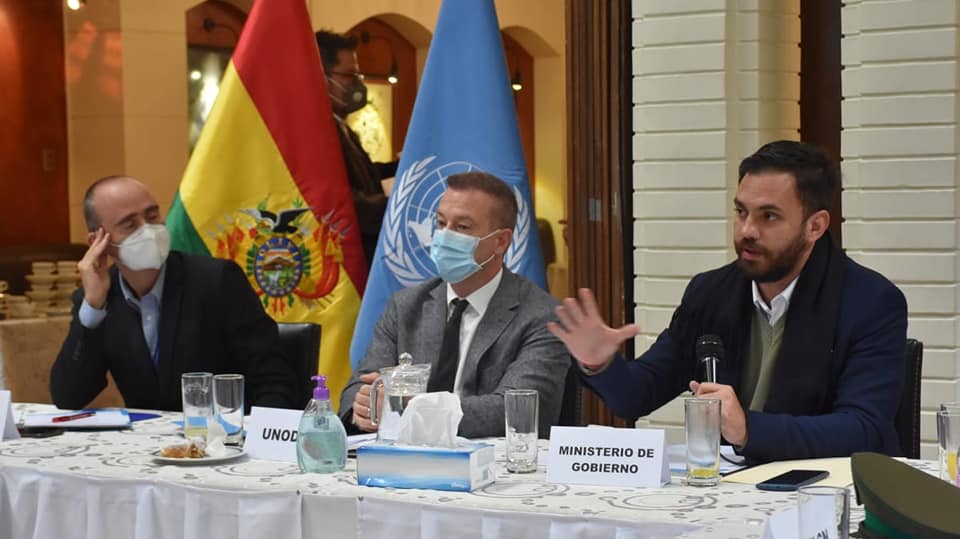 Ministerio de Gobierno y ONUDC acuerdan potenciar Centro de Inteligencia Antinarcóticos