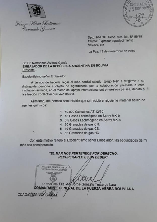 Presidente denuncia intentos de desvirtuar veracidad de carta de agradecimiento a Argentina por el envío de material bélico
