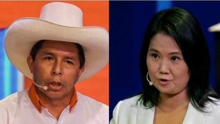 Balotaje en Perú: Pedro Castillo y Keiko Fujimori se cruzaron en un duro debate
