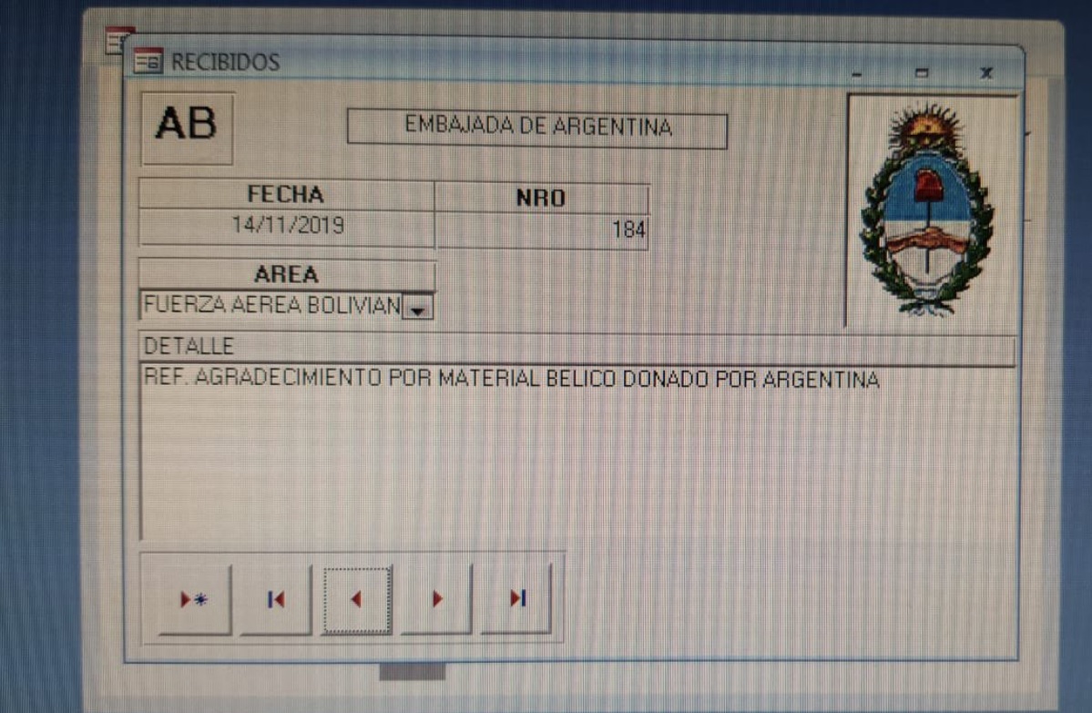 Periodista argentino muestra prueba de que el excomandante Terceros envió carta tras recibir pertrechos de Argentina