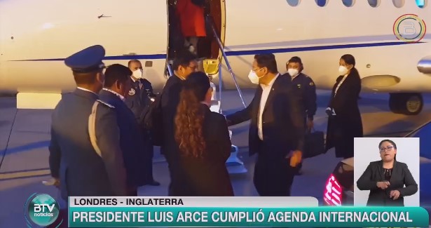 Presidente Arce retorna a Bolivia tras su participación en el COP26