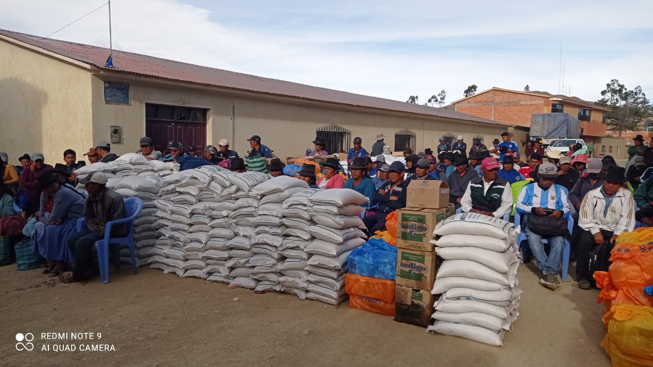 Defensa Civil entregó 18 tn de alimentos para 571 familias afectadas por desastres en San Lucas