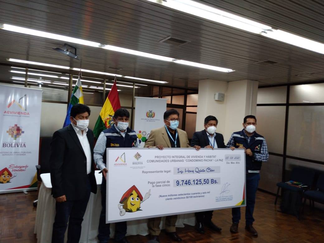 Gobierno desembolsa Bs 9,7 millones para concluir las obras del condominio Pacha en La Paz