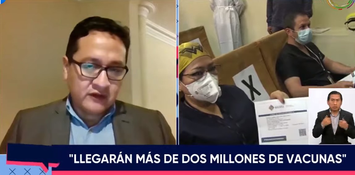 Viceministro Terrazas prevé llegada de 2 millones de vacunas anticovid para sectores sociales vulnerables