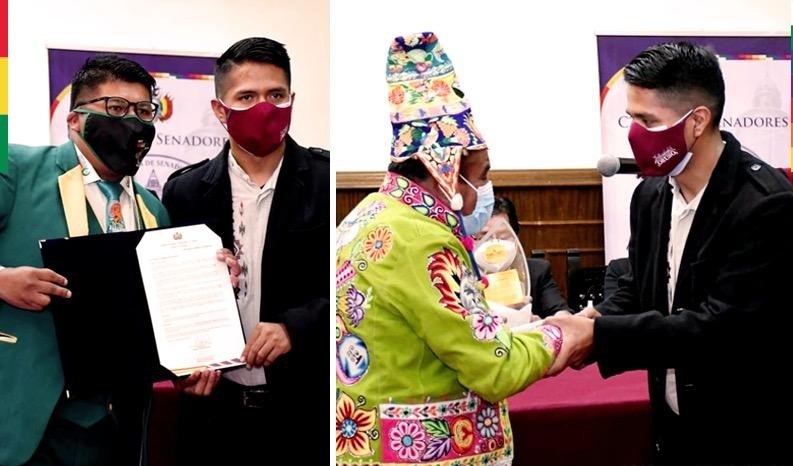 Personalidades e instituciones reciben reconocimiento del Senado en homenaje a 240 años de la Gesta Libertaria de Oruro