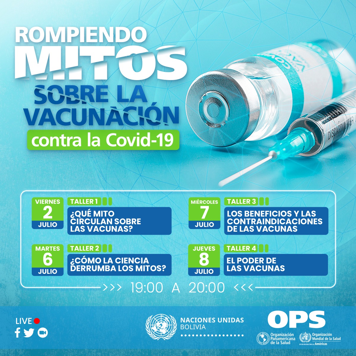 OPS/OMS inicia seminarios web para combatir mitos sobre vacunas anti COVID-19 con la participación de expertos bolivianos