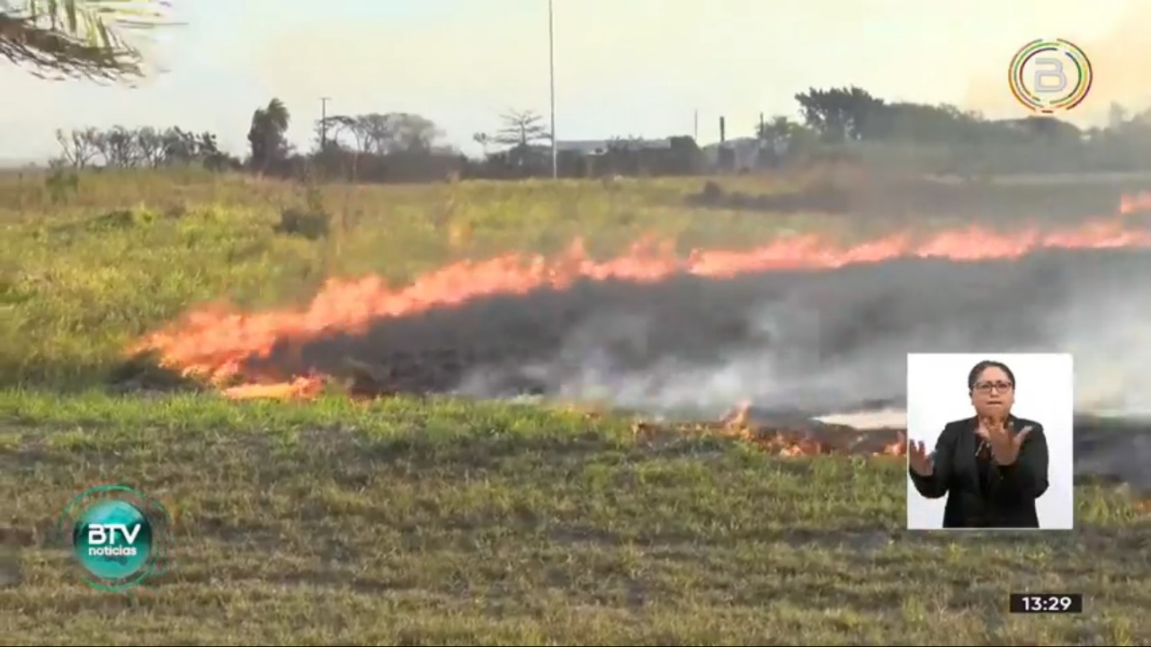 Felcc investiga el origen del incendio en la avenida G77 que llegó hasta el Aeropuerto Internacional de Viru Viru