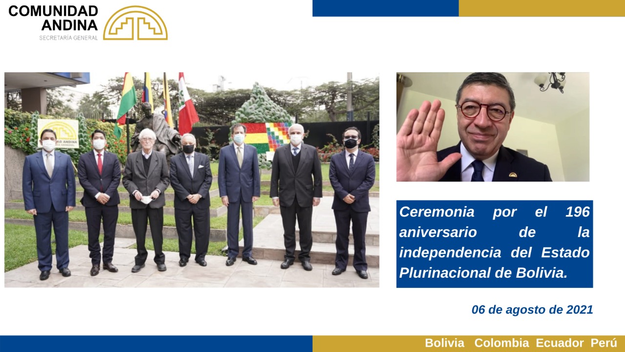 CAN homenajea a Bolivia en su 196 aniversario de independencia