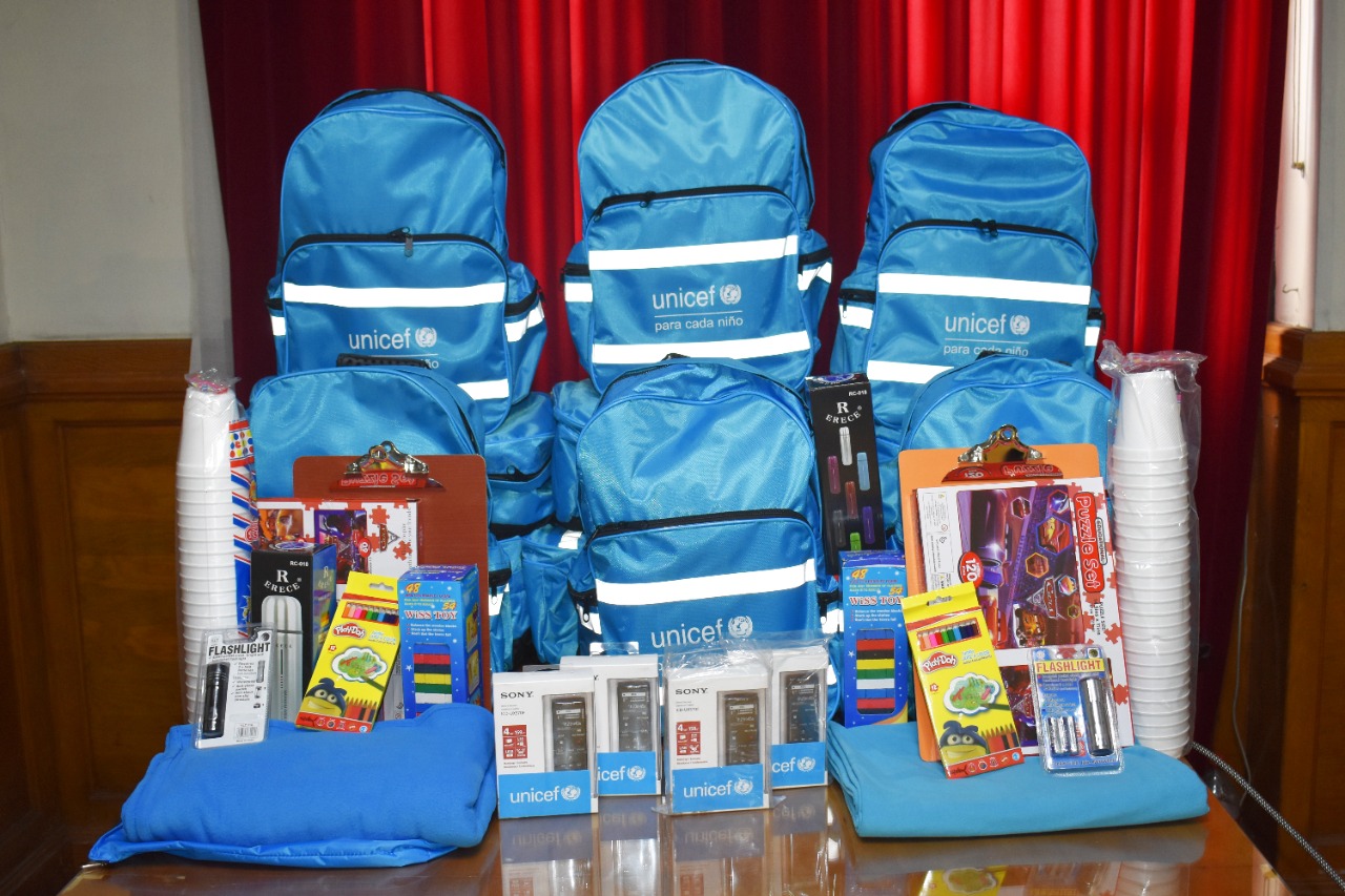 Unicef dona al Ministerio Público mochilas de reacción inmediata para atender a menores en situación de vulnerabilidad