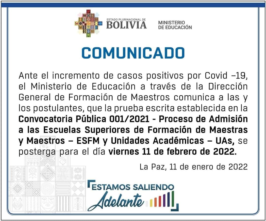 Postergan proceso de admisión a escuelas superiores de formación docente hasta el 11 de febrero