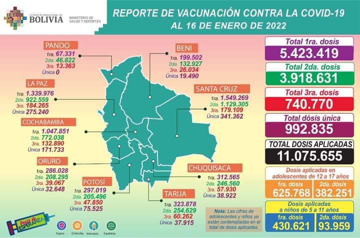 COVID-19: Campaña de vacunación alcanza las 11.075.655 dosis aplicadas en todo el país