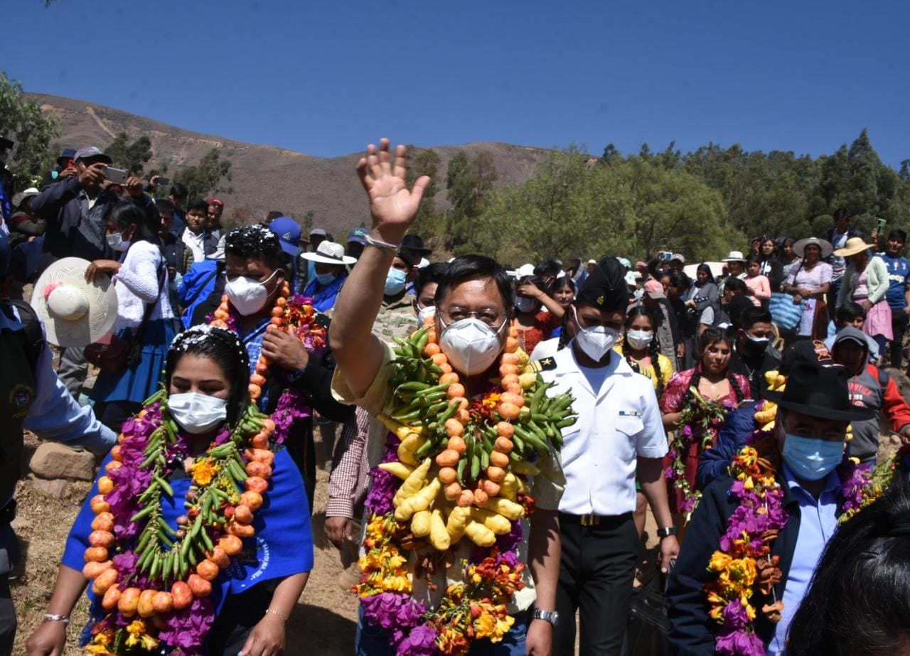 Presidente entrega el sistema de riego tecnificado Huayllapampa en Pocona, Cochabamba