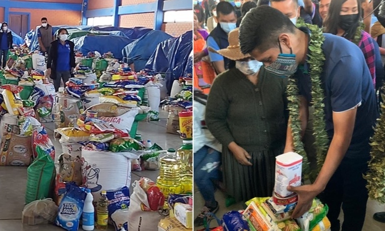 Presidente del Senado entregó víveres a familiares de víctimas y heridos en la masacre de Huayllani