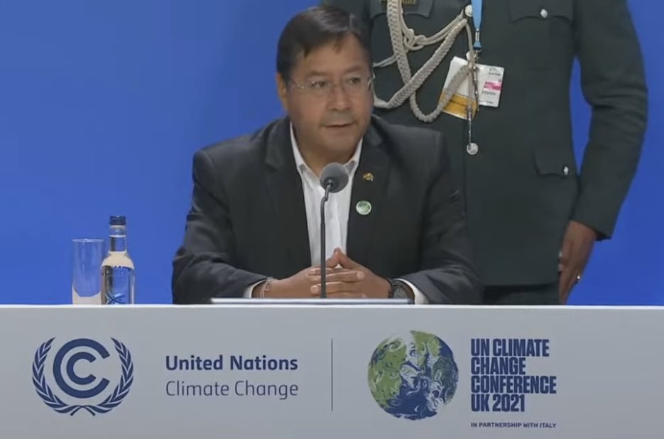 COP26: Presidente destaca que Bolivia desarrolla un plan de cambio de matriz energética para reducir emisión de carbono