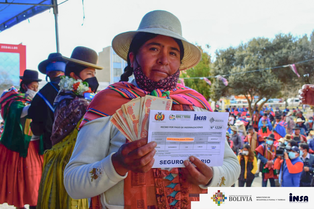 INSA indemniza a productores afectados por heladas, sequías, inundaciones y granizadas