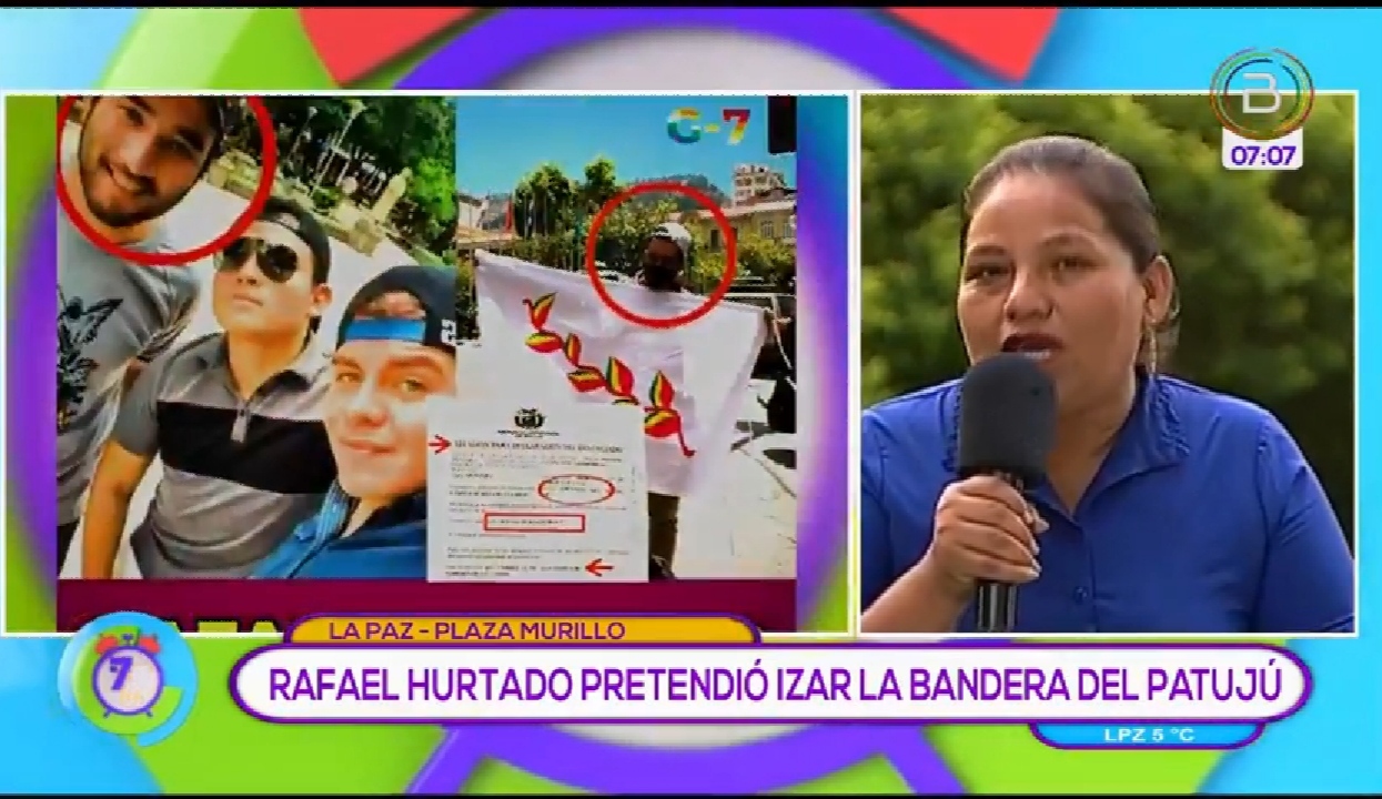 Persona que quiso izar la bandera del patujú en plaza Murillo es sobrino de exministra Roca y vinculado a los actos violentos en Montero